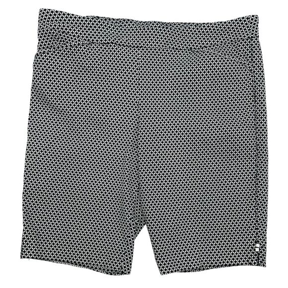 Kim Rogers Bermuda Shorts Plus Size 18 Black White Print Stretch Pull On Pockets - Picture 1 of 8